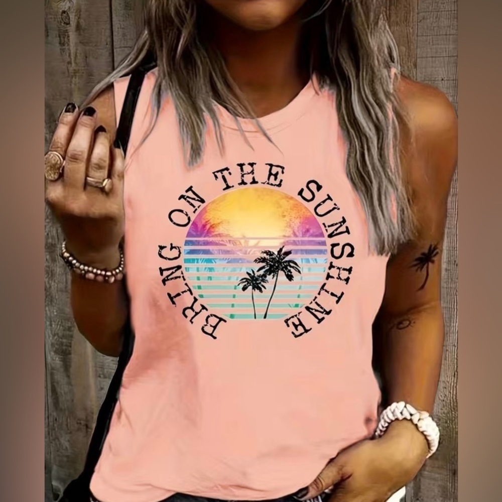 Graphic tank top- Bring on the Sunshine ☀️ - Picture 1 of 2